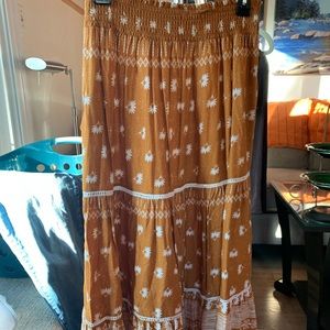 Bohme orange midi skirt size small